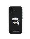Etui Karl Lagerfeld KLHMP16SSKHPPLK Apple iPhone 16 hardcase silikonový potah Karl Head Print MagSafe černý - iPhone 16 - Karl Lagerfeld