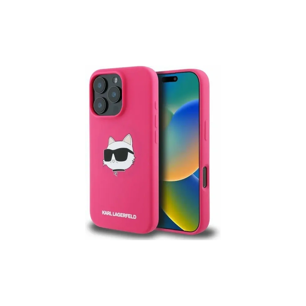 Hurtownia GSM - Caz Karl Lagerfeld KLHMP16XSCHPPLF hardcase pentru Apple iPhone 16 Pro Max, silicone cu imprimeu Choupette Head, MagSafe fuchsia - KLD2166 - {ean13} - Hurt