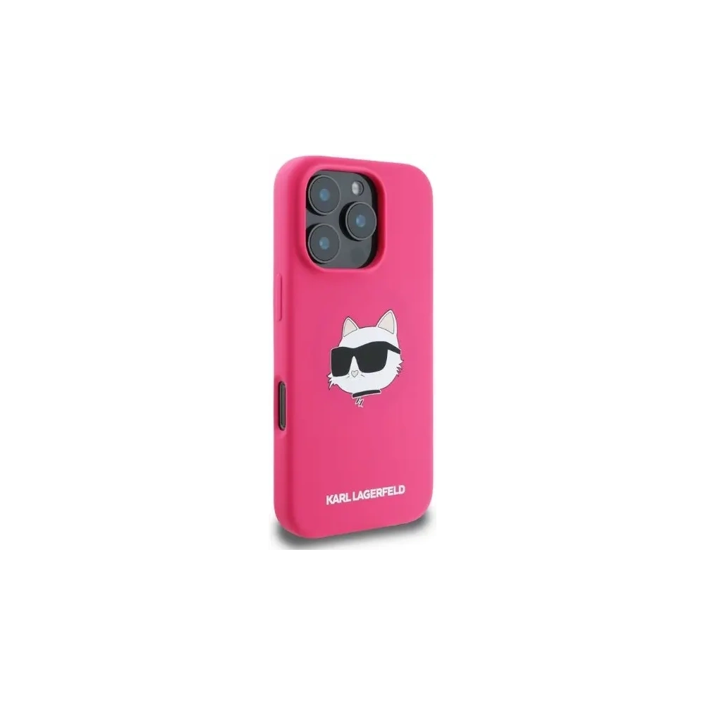 Hurtownia GSM - Caz Karl Lagerfeld KLHMP16XSCHPPLF hardcase pentru Apple iPhone 16 Pro Max, silicone cu imprimeu Choupette Head, MagSafe fuchsia - KLD2166 - {ean13} - Hurt