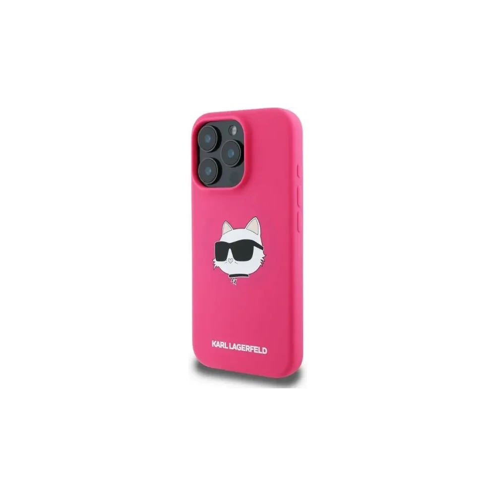 Hurtownia GSM - Caz Karl Lagerfeld KLHMP16XSCHPPLF hardcase pentru Apple iPhone 16 Pro Max, silicone cu imprimeu Choupette Head, MagSafe fuchsia - KLD2166 - {ean13} - Hurt