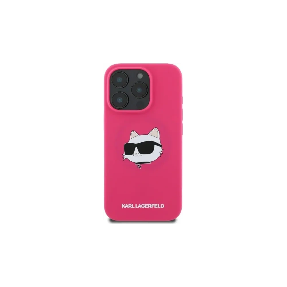 Hurtownia GSM - Caz Karl Lagerfeld KLHMP16XSCHPPLF hardcase pentru Apple iPhone 16 Pro Max, silicone cu imprimeu Choupette Head, MagSafe fuchsia - KLD2166 - {ean13} - Hurt