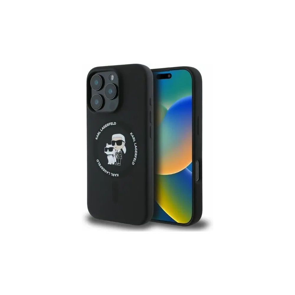 Hurtownia GSM - Caz Karl Lagerfeld KLHMP16XSCMKCRHK Apple iPhone 16 Pro Max hardcase Silicon Karl&Choupette Heads Ring MagSafe negru - KLD2168 - {ean13} - Hurt