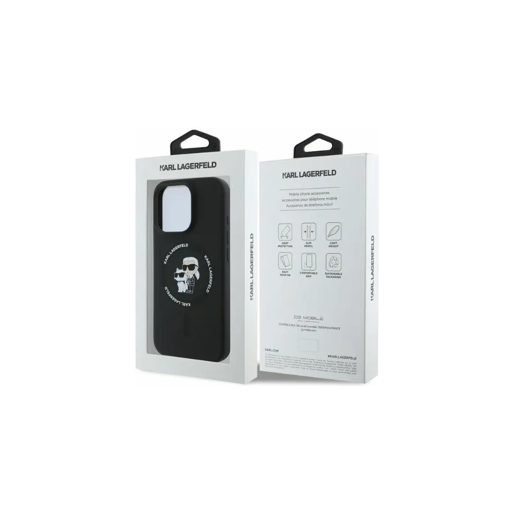 Hurtownia GSM - Caz Karl Lagerfeld KLHMP16XSCMKCRHK Apple iPhone 16 Pro Max hardcase Silicon Karl&Choupette Heads Ring MagSafe negru - KLD2168 - {ean13} - Hurt