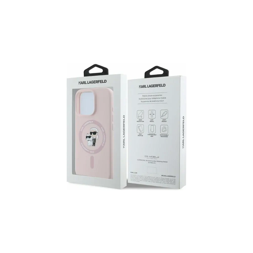 Hurtownia GSM - Caz Karl Lagerfeld KLHMP16XSCMKCRHP Apple iPhone 16 Pro Max hardcase Silicon Karl&Choupette Heads Ring MagSafe roz - KLD2169 - {ean13} - Hurt