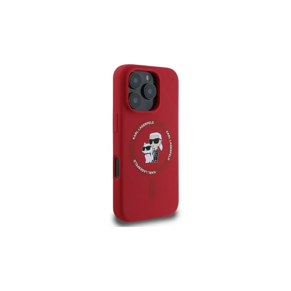 Hurtownia GSM - Případ Karl Lagerfeld KLHMP16XSCMKCRHR Apple iPhone 16 Pro Max tvrdý obal silikonový Karl&Choupette Heads Ring MagSafe červený - KLD21670 - {ean13} - Hurt