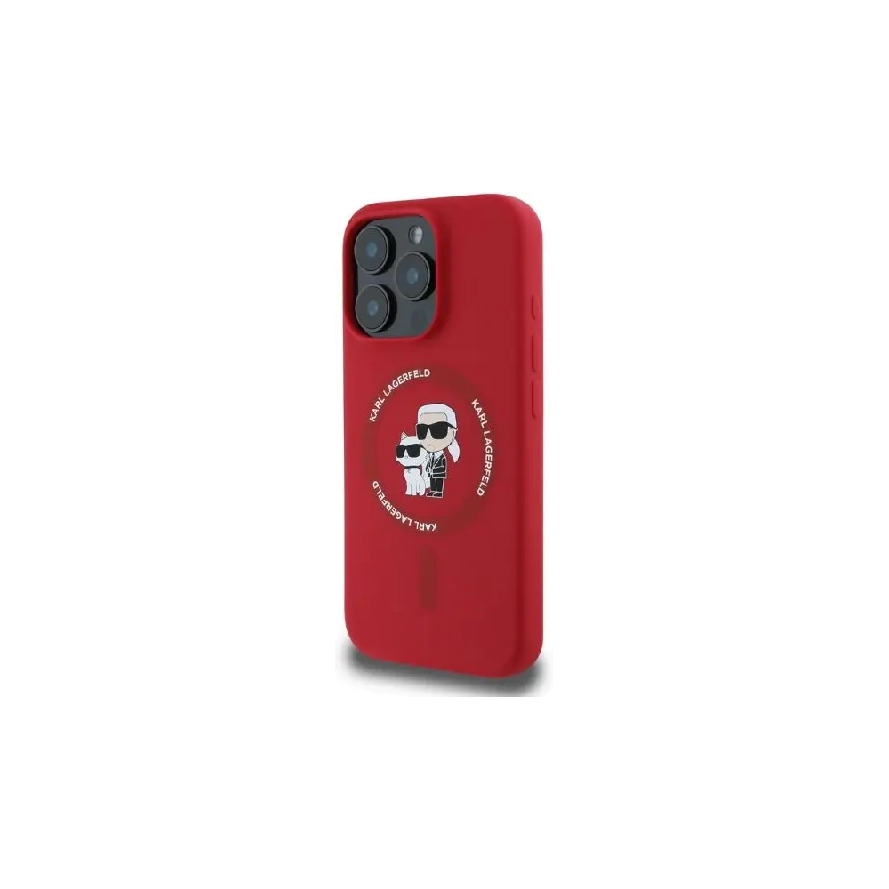Hurtownia GSM - Případ Karl Lagerfeld KLHMP16XSCMKCRHR Apple iPhone 16 Pro Max tvrdý obal silikonový Karl&Choupette Heads Ring MagSafe červený - KLD21670 - {ean13} - Hurt