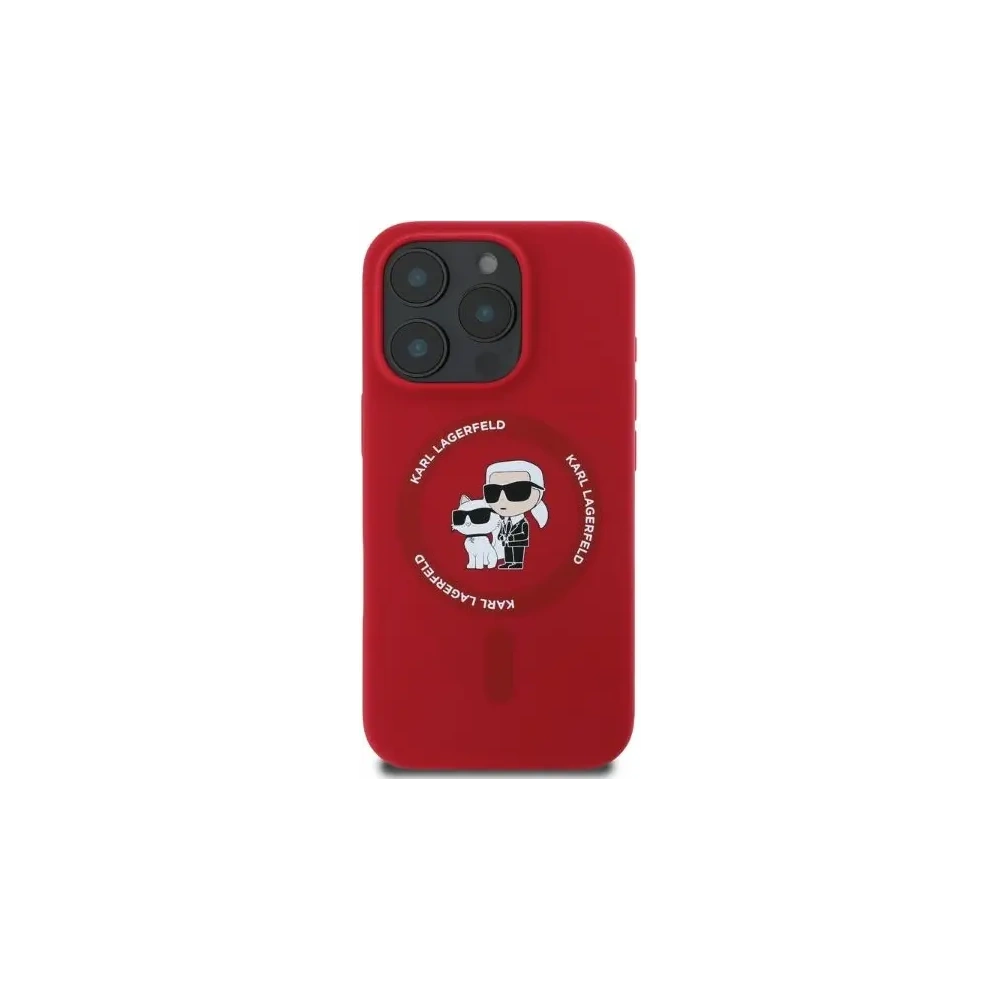 Hurtownia GSM - Případ Karl Lagerfeld KLHMP16XSCMKCRHR Apple iPhone 16 Pro Max tvrdý obal silikonový Karl&Choupette Heads Ring MagSafe červený - KLD21670 - {ean13} - Hurt