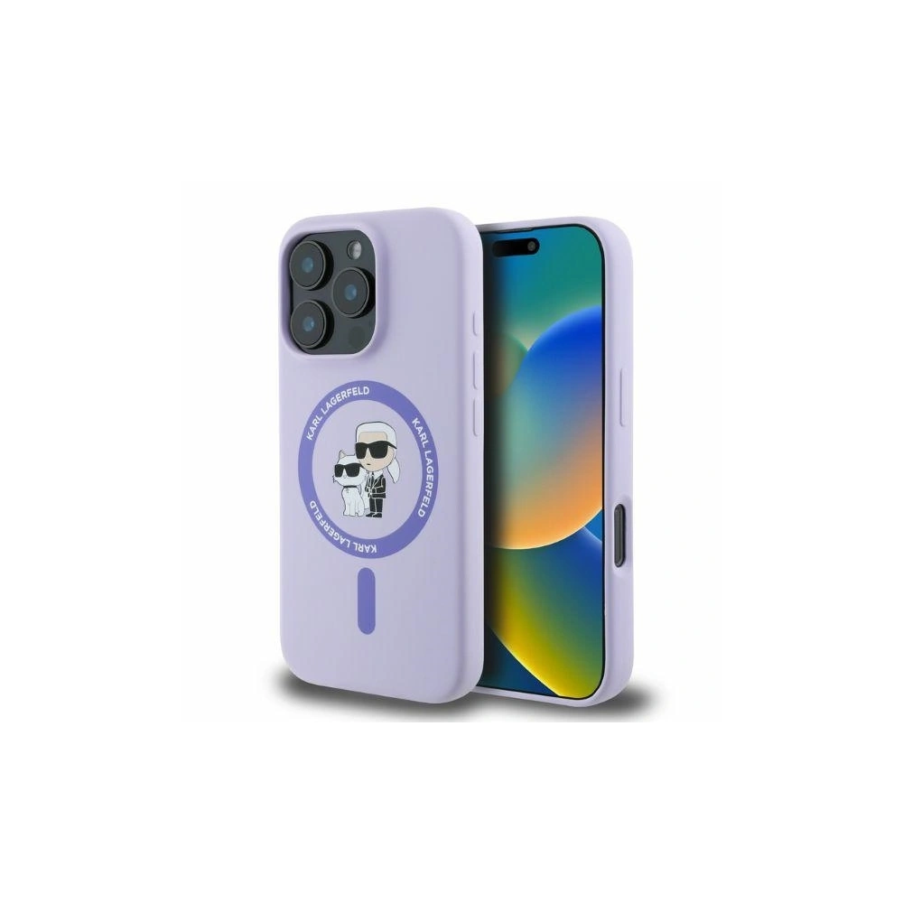 Wholesale Case Karl Lagerfeld KLHMP16XSCMKCRHU Apple iPhone 16 Pro Max hardcase Silicone Karl&Choupette Heads Ring MagSafe purple - KLD21671 - {ean13} - Hurt