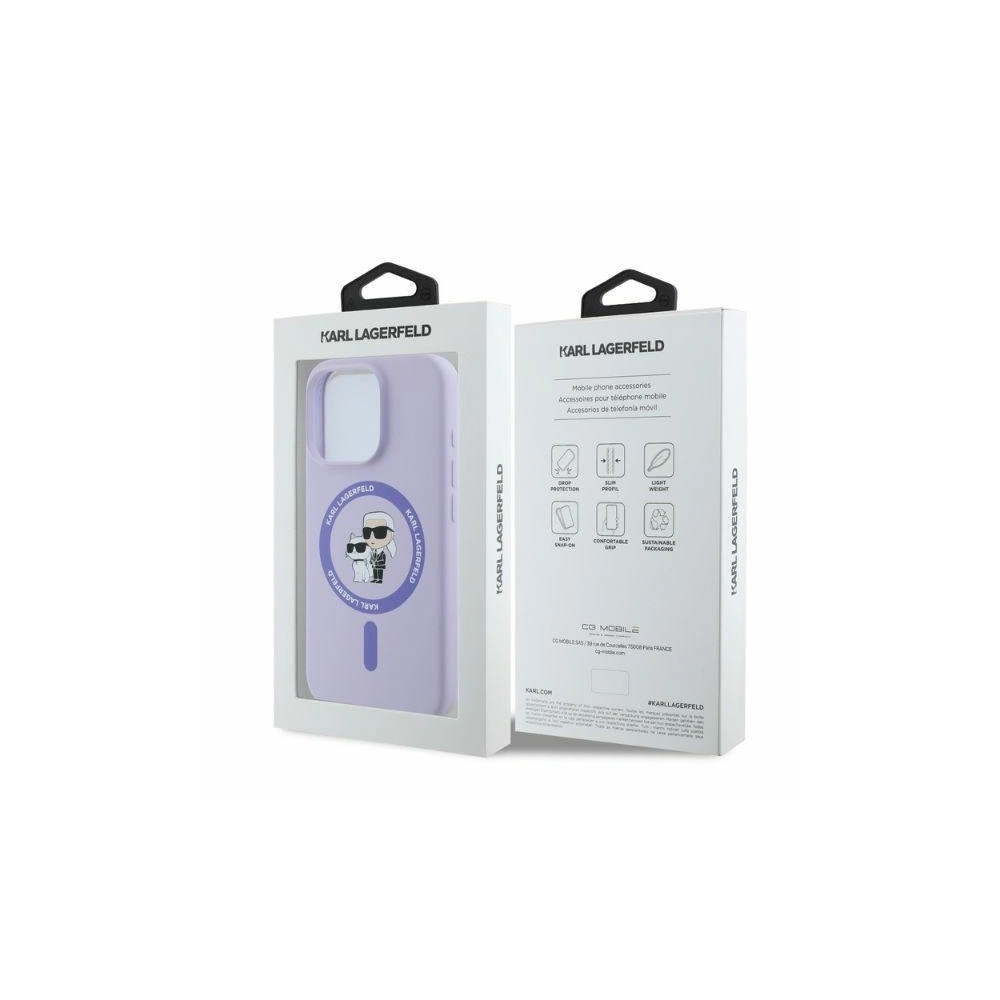 Wholesale Case Karl Lagerfeld KLHMP16XSCMKCRHU Apple iPhone 16 Pro Max hardcase Silicone Karl&Choupette Heads Ring MagSafe purple - KLD21671 - {ean13} - Hurt