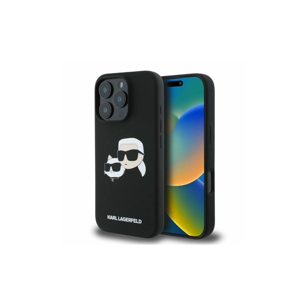Hurtownia GSM - Caz Karl Lagerfeld KLHMP16XSKCHPPLK Apple iPhone 16 Pro Max hardcase Siliconă Imprimare cu Două Capete MagSafe negru - KLD21672 - {ean13} - Hurt