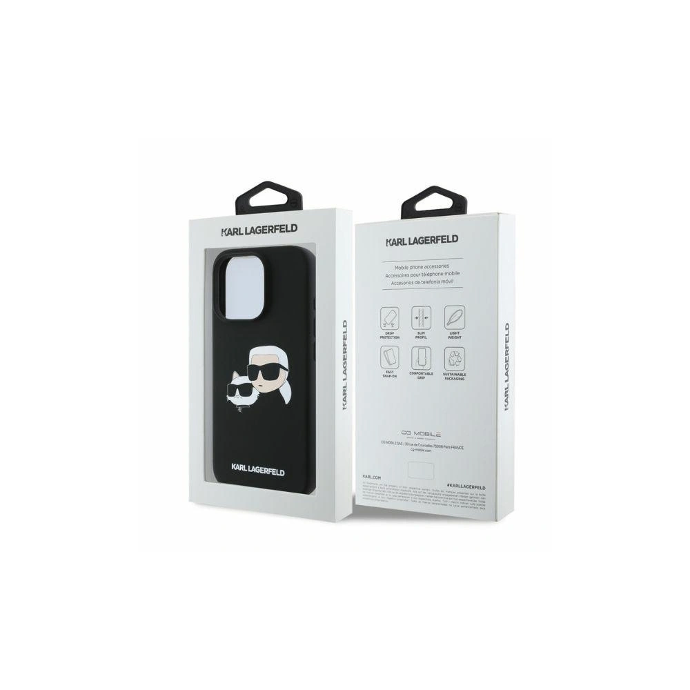 Hurtownia GSM - Caz Karl Lagerfeld KLHMP16XSKCHPPLK Apple iPhone 16 Pro Max hardcase Siliconă Imprimare cu Două Capete MagSafe negru - KLD21672 - {ean13} - Hurt