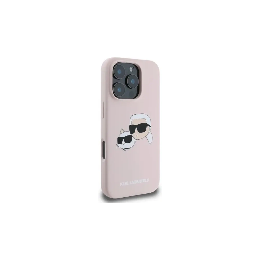 Hurtownia GSM - Caz Karl Lagerfeld KLHMP16XSKCHPPLP Apple iPhone 16 Pro Max hardcase Siliconă Imprimare Double Heads MagSafe roz - KLD21673 - {ean13} - Hurt