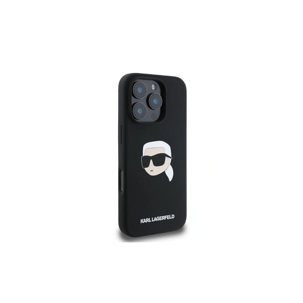 Hurtownia GSM - Pouzdro Karl Lagerfeld KLHMP16XSKHPPLK pro Apple iPhone 16 Pro Max tvrdé silikonové pouzdro s potiskem Karl Head MagSafe černé - KLD21674 - {ean13} - Hurt