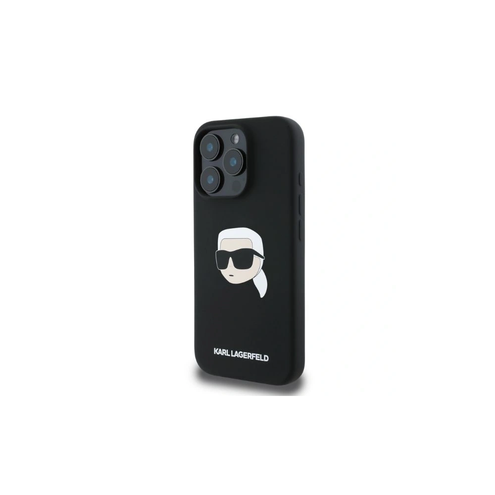 Hurtownia GSM - Pouzdro Karl Lagerfeld KLHMP16XSKHPPLK pro Apple iPhone 16 Pro Max tvrdé silikonové pouzdro s potiskem Karl Head MagSafe černé - KLD21674 - {ean13} - Hurt