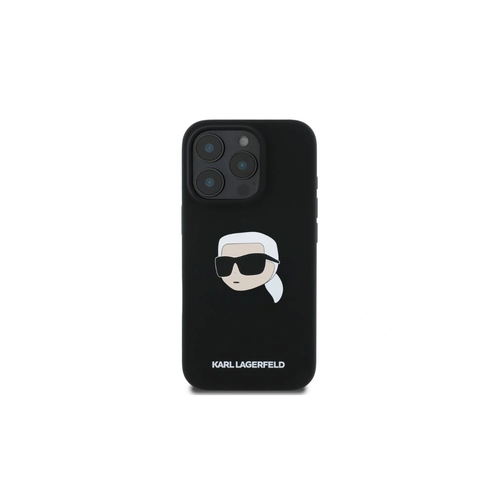 Hurtownia GSM - Pouzdro Karl Lagerfeld KLHMP16XSKHPPLK pro Apple iPhone 16 Pro Max tvrdé silikonové pouzdro s potiskem Karl Head MagSafe černé - KLD21674 - {ean13} - Hurt