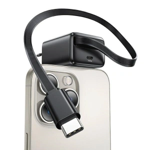 Hurtownia GSM - USAMS USB-C Fali Töltő + kihúzható USB-C PD+QC 20W Gan Gyors Töltés fehér YC Sorozat - USA1170 - {ean13} - Hurt