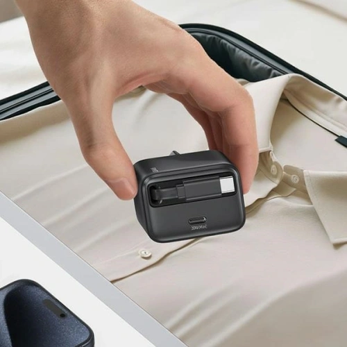 Ładowarka sieciowa USAMS USB-C + zwijany kabel USB-C PD+QC 20W Gan Fast Charging biały YC Series - Sieciowe - Usams