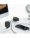 Hurtownia GSM - USAMS USB-C Wandladegerät + Aufrollbares USB-C Kabel PD+QC 20W Gan Schnellladung Schwarz YC-Serie - USA1171 - {ean13} - Hurt