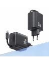 Hurtownia GSM - USAMS USB-C Fali Töltő + kihúzható USB-C kábel PD+QC 30W Gan Gyors Töltés fekete YC Sorozat - USA1173 - {ean13} - Hurt