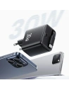 Hurtownia GSM - Încărcător de perete USAMS USB-C + cablu USB-C retractabil PD+QC 30W Gan Fast Charging negru seria YC - USA1173 - {ean13} - Hurt