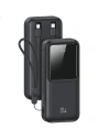 USAMS power bank beépített USB-C + Lightning kábelekkel 30000mAh 20W PD+QC 3.0 Gyors Töltés X-chel Sorozat fekete