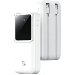 Hurtownia GSM - Bancă de putere USAMS cu cabluri integrate USB-C + Lightning 30000mAh 20W PD+QC 3.0 Încărcare rapidă Seria X-chel neagră - USA1175 - {ean13} - Hurt
