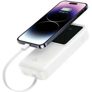 Hurtownia GSM - USAMS Powerbank mit integrierten USB-C + Lightning-Kabeln 30000mAh 20W PD+QC 3.0 Schnellladung X-chel Serie schwarz - USA1175 - {ean13} - Hurt