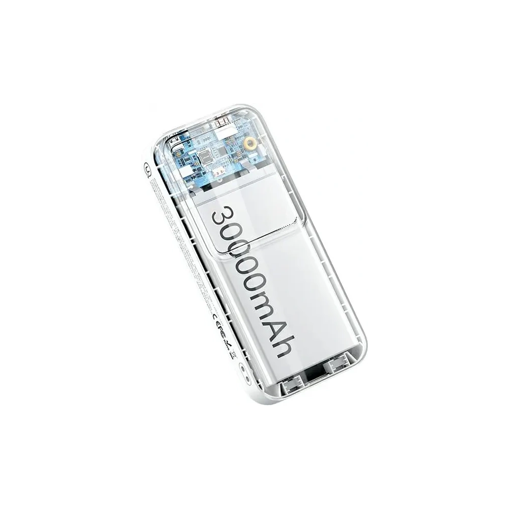 Hurtownia GSM - Bancă de putere USAMS cu cabluri integrate USB-C + Lightning 30000mAh 20W PD+QC 3.0 Încărcare rapidă Seria X-chel neagră - USA1175 - {ean13} - Hurt
