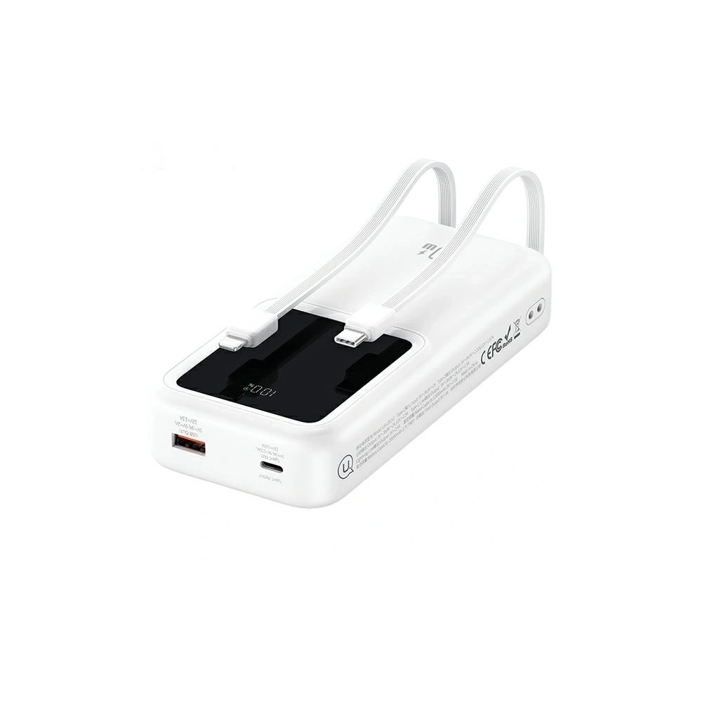 Hurtownia GSM - USAMS Powerbank beépített USB-C + Lightning kábelekkel 30000mAh 20W PD+QC 3.0 Gyors Töltés X-chel Sorozat lila - USA1176 - {ean13} - Hurt