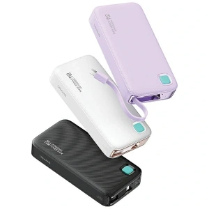 Hurtownia GSM - Baterie externă USAMS + cablu USB-C retractabil 10000 mAh PD 20W Încărcare rapidă seria XY mov - USA1177 - {ean13} - Hurt