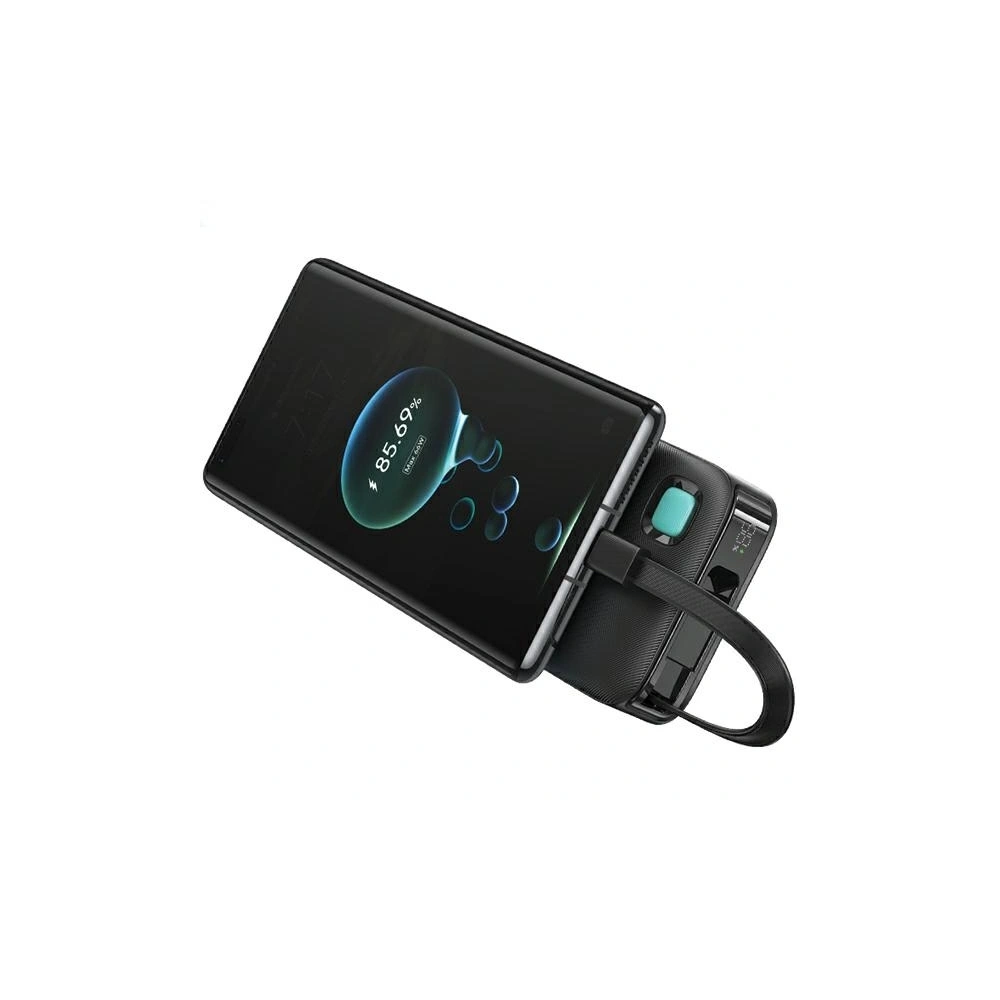 Hurtownia GSM - Baterie externă USAMS + cablu USB-C retractabil 10000 mAh PD 20W Încărcare rapidă seria XY mov - USA1177 - {ean13} - Hurt