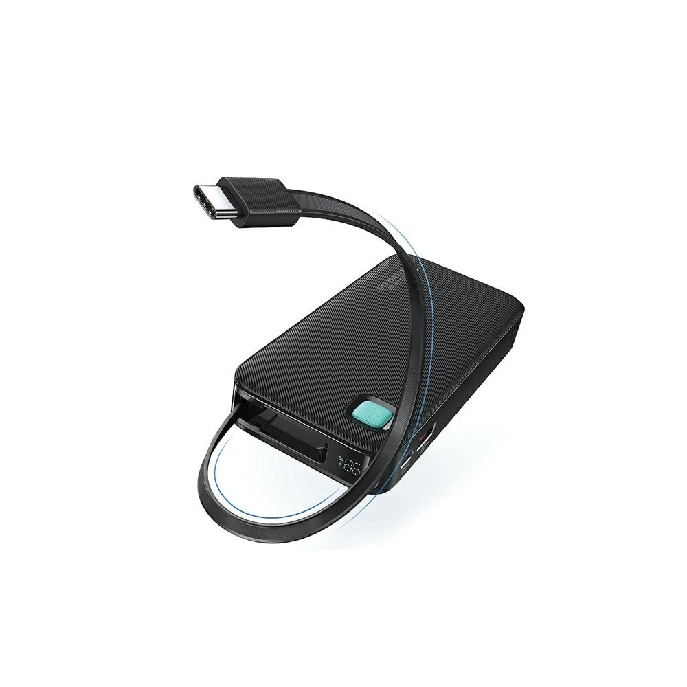 Hurtownia GSM - Baterie externă USAMS + cablu USB-C retractabil 10000 mAh PD 20W Încărcare rapidă seria XY mov - USA1177 - {ean13} - Hurt