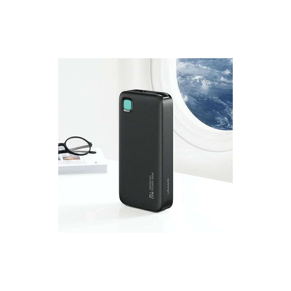 Hurtownia GSM - Baterie externă USAMS + cablu USB-C retractabil 10000 mAh PD 20W Încărcare rapidă seria XY mov - USA1177 - {ean13} - Hurt