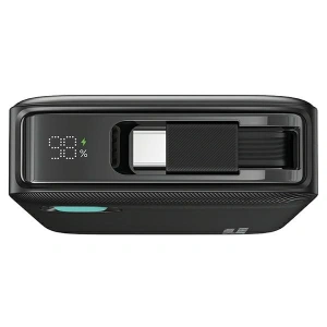 USAMS Power Bank + kihúzható USB-C kábel 10000 mAh PD 20W Gyors Töltés XY Sorozat lila