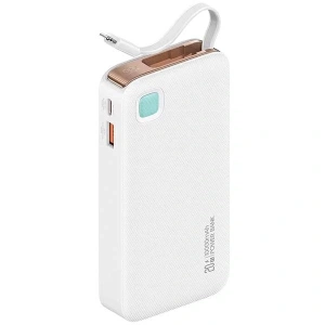 Hurtownia GSM - Powerbank USAMS + cablu Lightning retractabil 10000 mAh PD 20W Încărcare rapidă Seria XY alb - USA1178 - {ean13} - Hurt