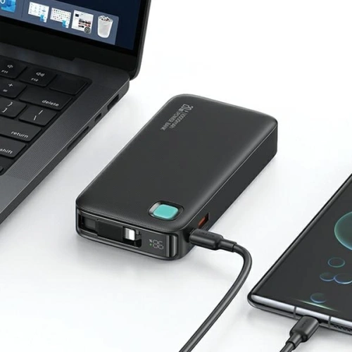 Powerbank USAMS + zwijany kabel Lightning 10000 mAh PD 20W Fast Charge XY Series czarny - Powerbanki - Usams