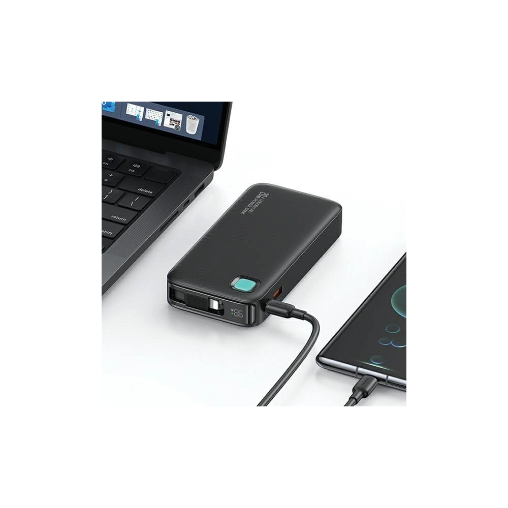 Hurtownia GSM - USAMS Powerbank + ausziehbares Lightning-Kabel 10000 mAh PD 20W Schnellladung XY-Serie schwarz - USA1179 - {ean13} - Hurt