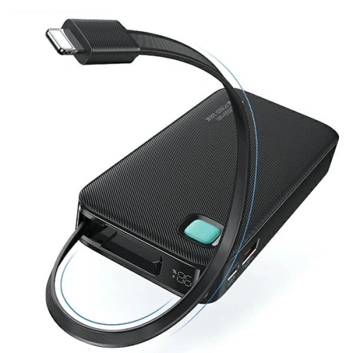 Powerbank USAMS + zwijany kabel Lightning 10000 mAh PD 20W Fast Charge XY Series czarny - Powerbanki - Usams