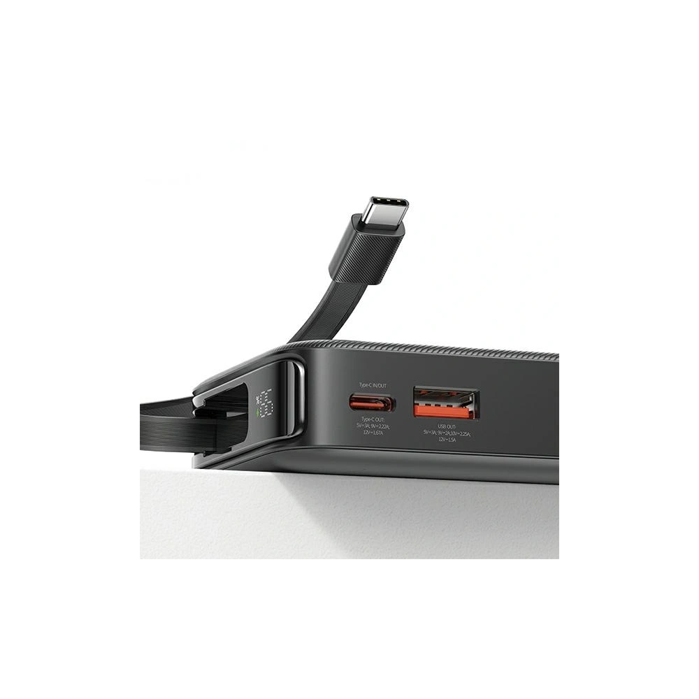 Hurtownia GSM - USAMS Powerbank + ausziehbares Lightning-Kabel 10000 mAh PD 20W Schnellladung XY-Serie schwarz - USA1179 - {ean13} - Hurt
