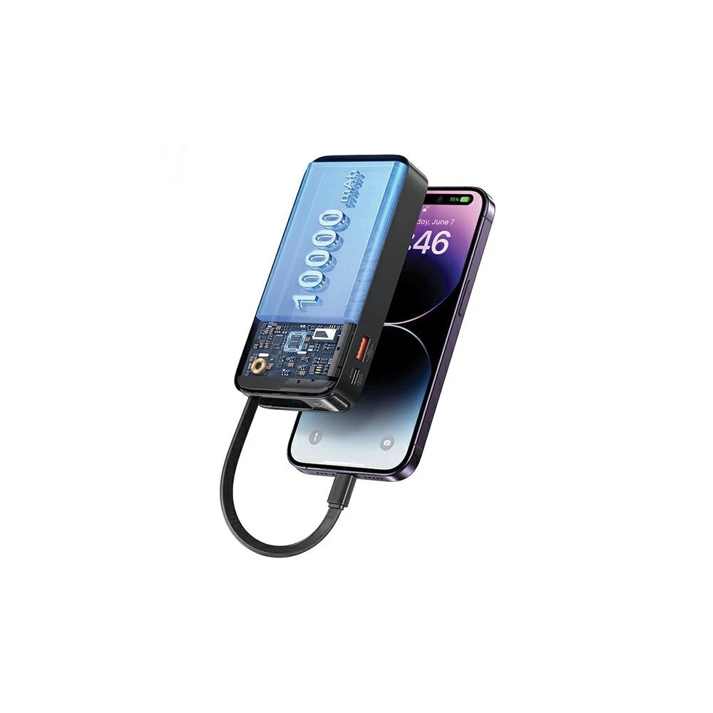 Hurtownia GSM - USAMS Powerbank + ausziehbares Lightning-Kabel 10000 mAh PD 20W Schnellladung XY-Serie schwarz - USA1179 - {ean13} - Hurt
