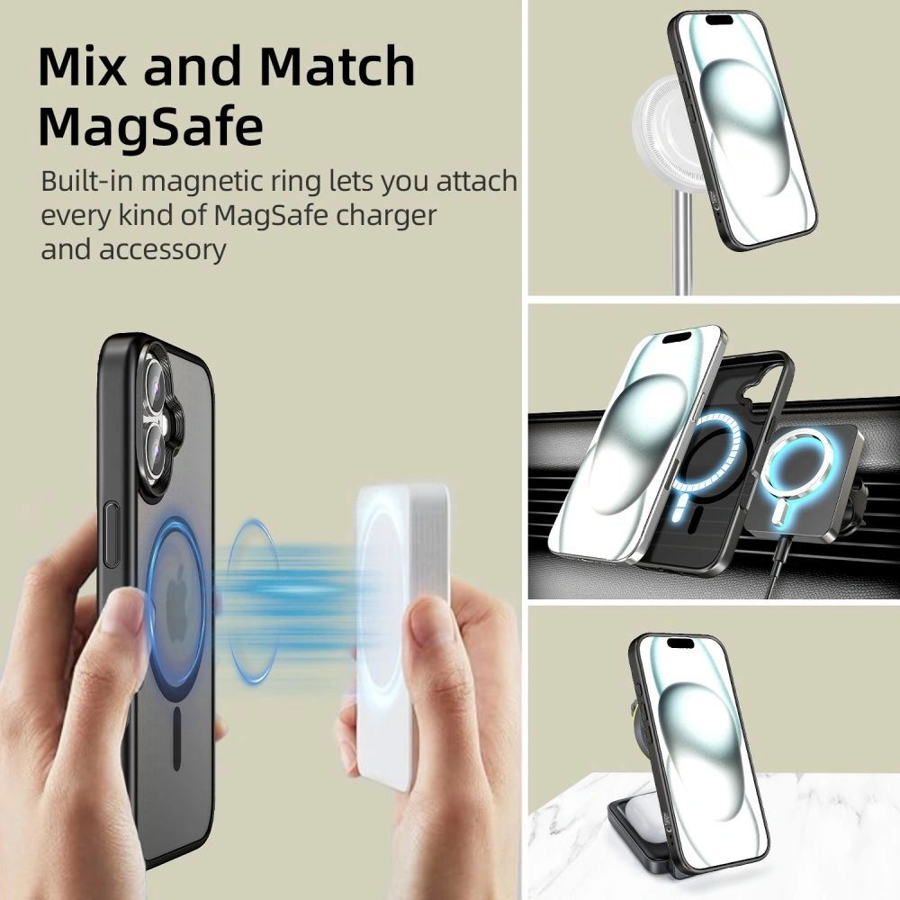 Hurtownia GSM - Eset Tech-Protect MagMat MagSafe Apple iPhone 16 Plus Matt Fekete - THP3094 - {ean13} - Hurt