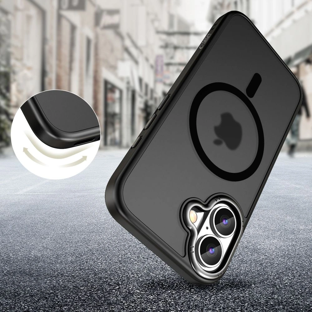 Fall Tech-Protect MagEdge MagSafe Apple iPhone 16 Matt Schwarz/Gunmetal - iPhone 16 - Tech-Protect