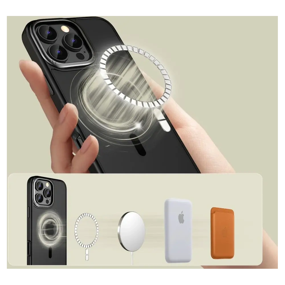 Hurtownia GSM - Fall Tech-Protect MagEdge MagSafe Apple iPhone 16 Pro Max Matt Schwarz/Gunmetal - THP3099 - {ean13} - Hurt
