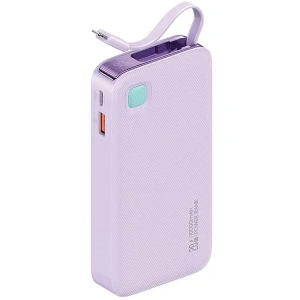 Hurtownia GSM - Baterie externă USAMS + cablu Lightning retractabil 10000 mAh PD 20W Încărcare rapidă seria XY violet - USA1180 - {ean13} - Hurt