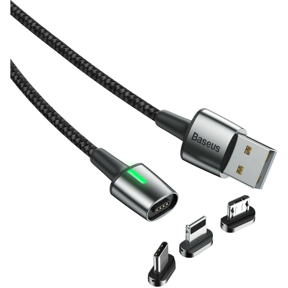 Hurtownia GSM - Kabel magnetyczny Baseus Zinc Kit micro USB / USB-C / Lightning 1.5/2A 2m (czarny) - BSU972BLK - {ean13} - Hurt