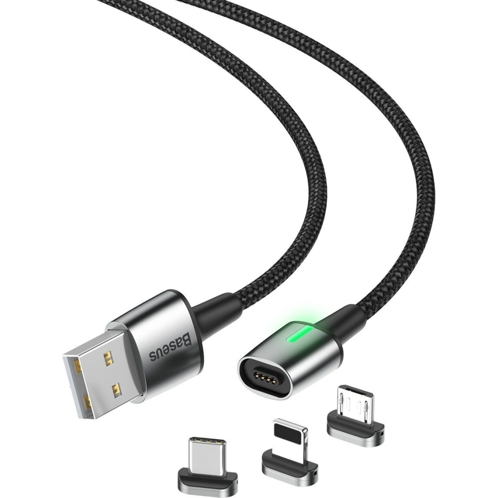 Hurtownia GSM - Kabel magnetyczny Baseus Zinc Kit micro USB / USB-C / Lightning 1.5/2A 2m (czarny) - BSU972BLK - {ean13} - Hurt
