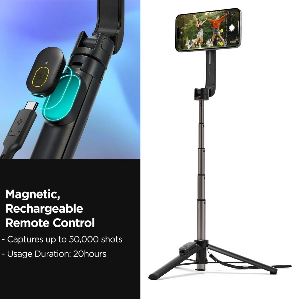 Wholesale Spigen S571W MagSafe Bluetooth Selfie Stick Tripod Black - SPN16341 - {ean13} - Hurt