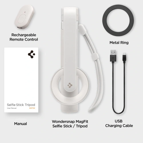 Kijek selfie Spigen S571W MagSafe Bluetooth Selfie Stick Tripod Dune Beige - Fotografia i filmowanie - Spigen