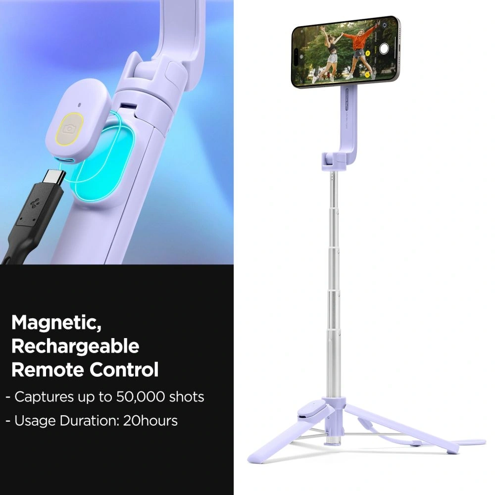 Hurtownia GSM - Spigen S571W MagSafe Bluetooth Selfie Stick Tripod Levandulový - SPN16343 - {ean13} - Hurt