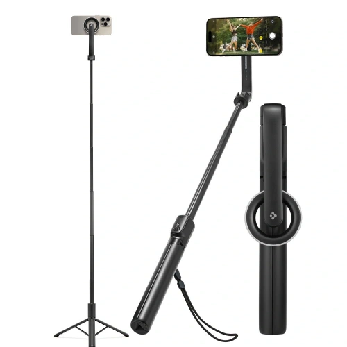 Kijek selfie Spigen S580W MagSafe Bluetooth Selfie Stick Long Tripod Black - Fotografia i filmowanie - Spigen